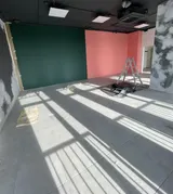 Painting the backdrop walls, 2021